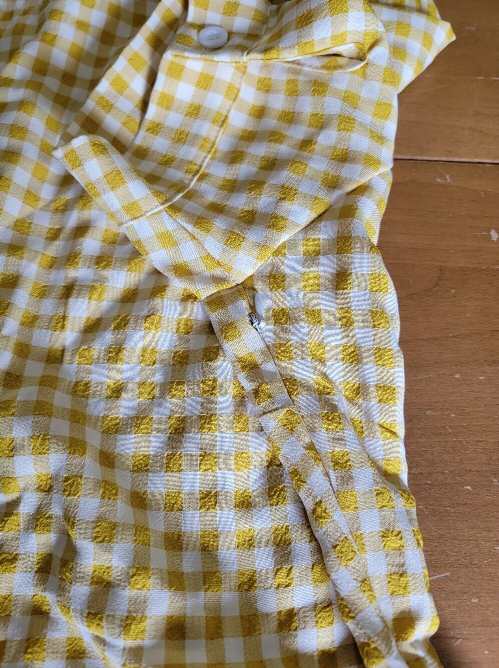 *SALE 2/$20* Womens Yellow Gingham Tiered Mini Dress 100% Cotton Size S - Picture 11 of 14